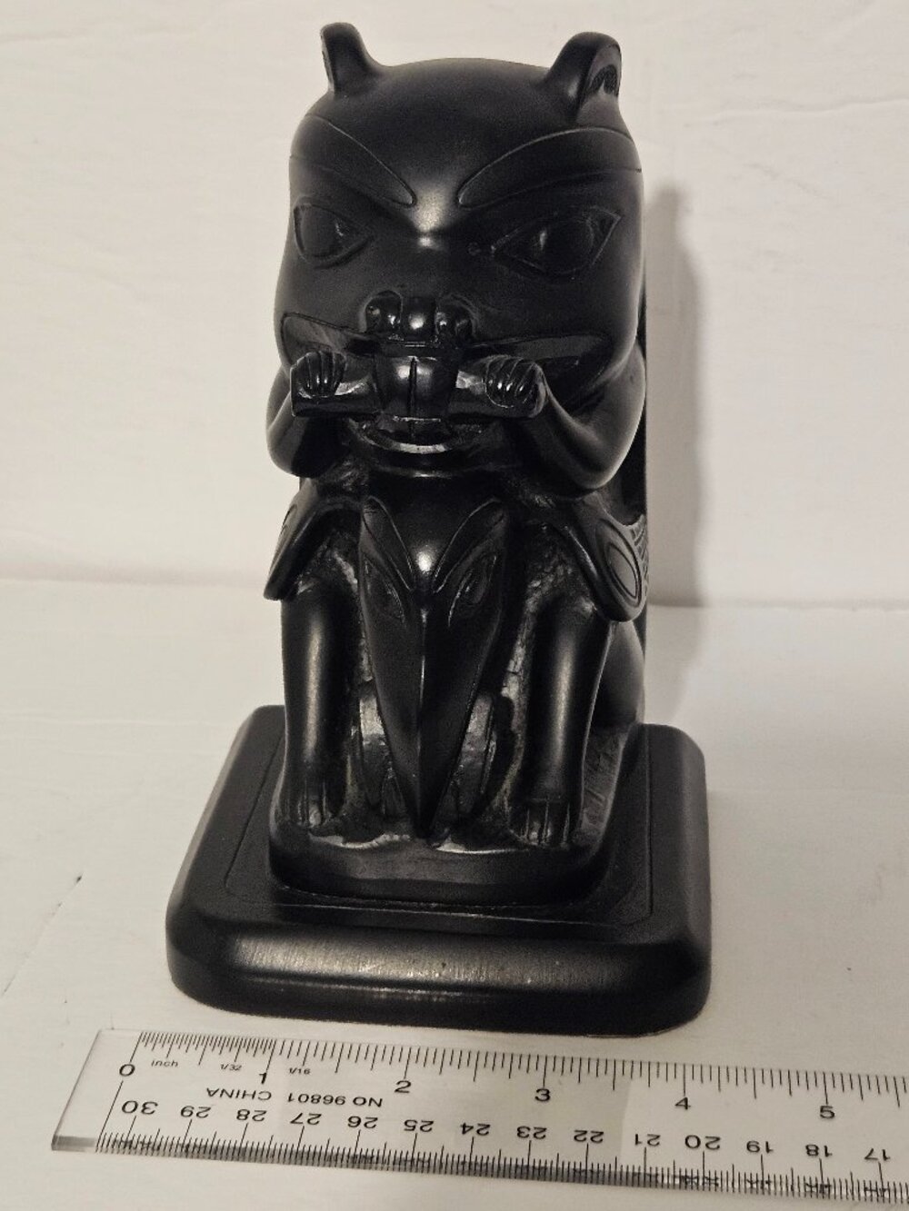 Haida Resin Beaver and Raven Totem